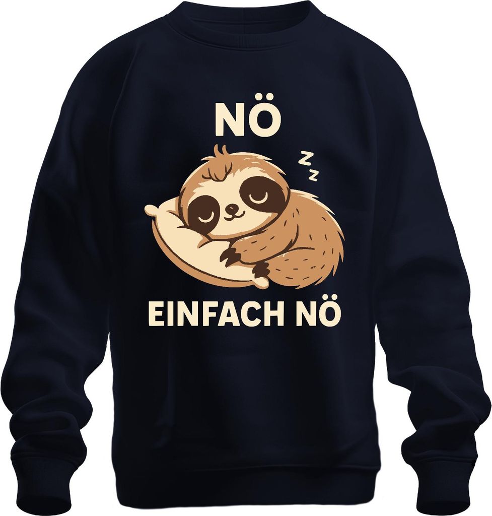 Faultier Schlafend NÖ EINFACH NÖ Süß Faul Geschenk Lustig Kinder Uni Sweatshirt Pullover, Navy, XXL