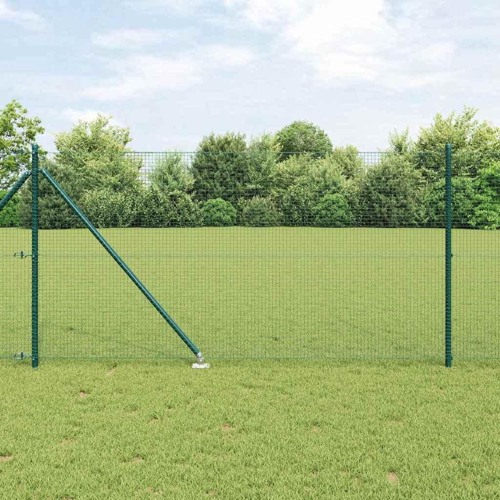 Zaunpfosten Grün 50 x 1 m (19 x 19 mm Maschen) Stahl und PVC