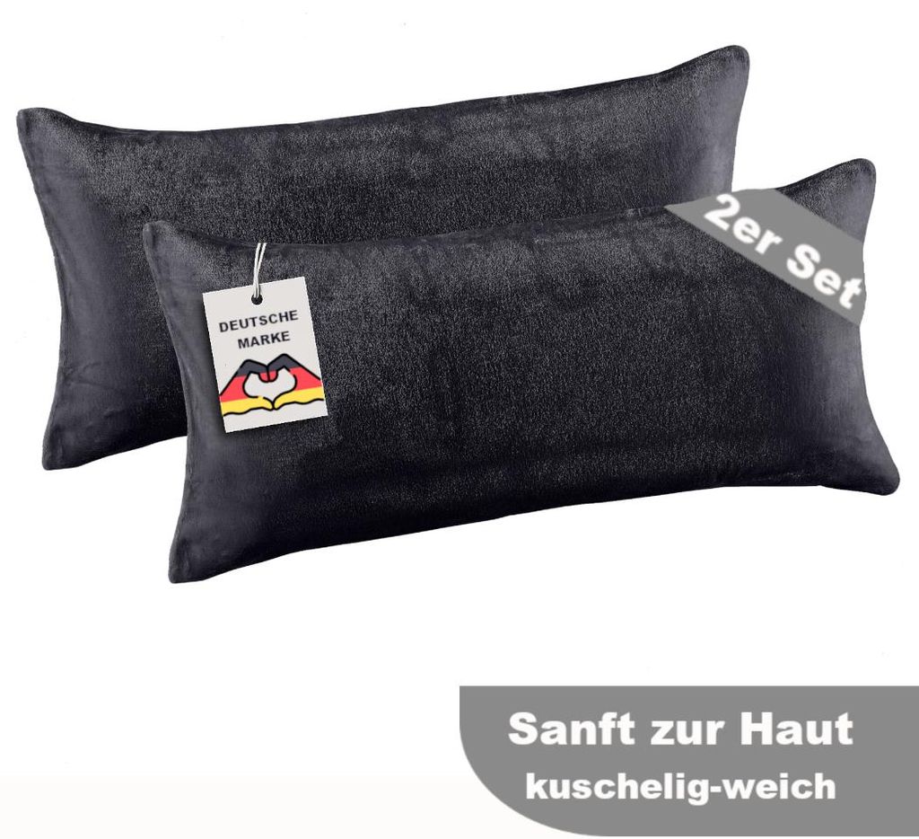 MALIKA® 2er Kissenbezug 80x80 cm Cashmer Touch TAUPE