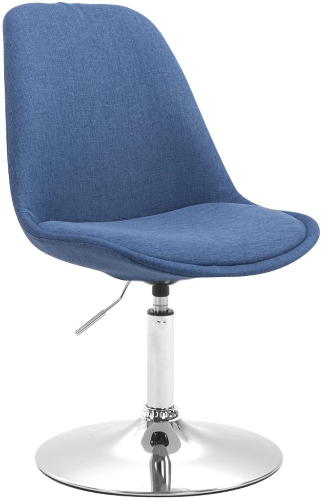 CLP Esszimmerstuhl Maverick Stoff drehbar und stufenlos verstellbar blau Gestell Farbe chrom