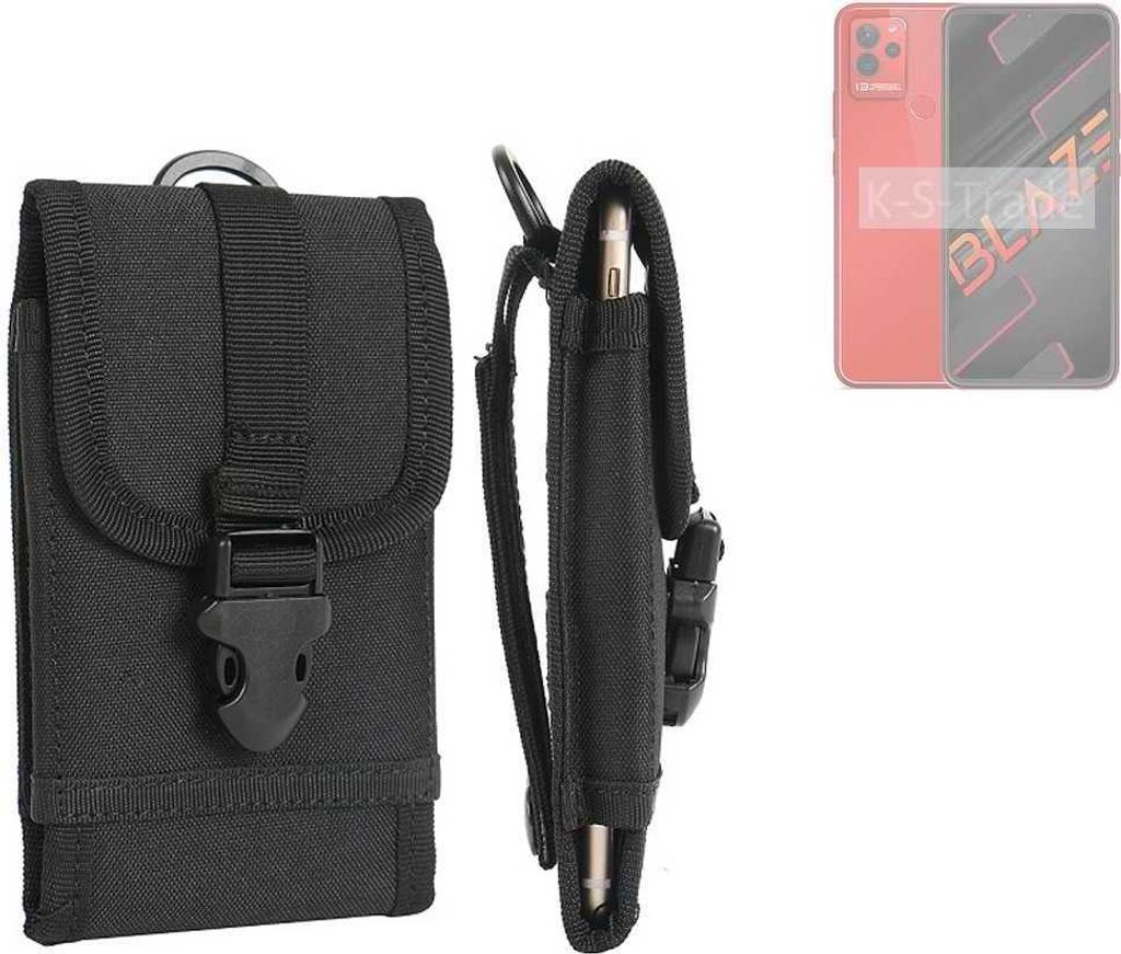K-S-Trade Holster Handy Hülle kompatibel mit Lava Blaze Holster Handytasche Gürtel Tasche Schutz Hülle Robust Outdoor schwarz