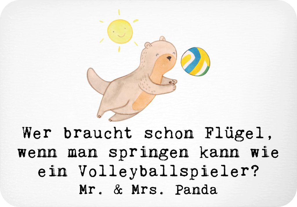 Mr. & Mrs. Panda magnet Volleyball Sprung - Weiß - Geschenk, Teamarbeit, Teamgeist, Sportler, Sport, Spaß, Netz, Geschenke, Kühlschrankmagnet, k...