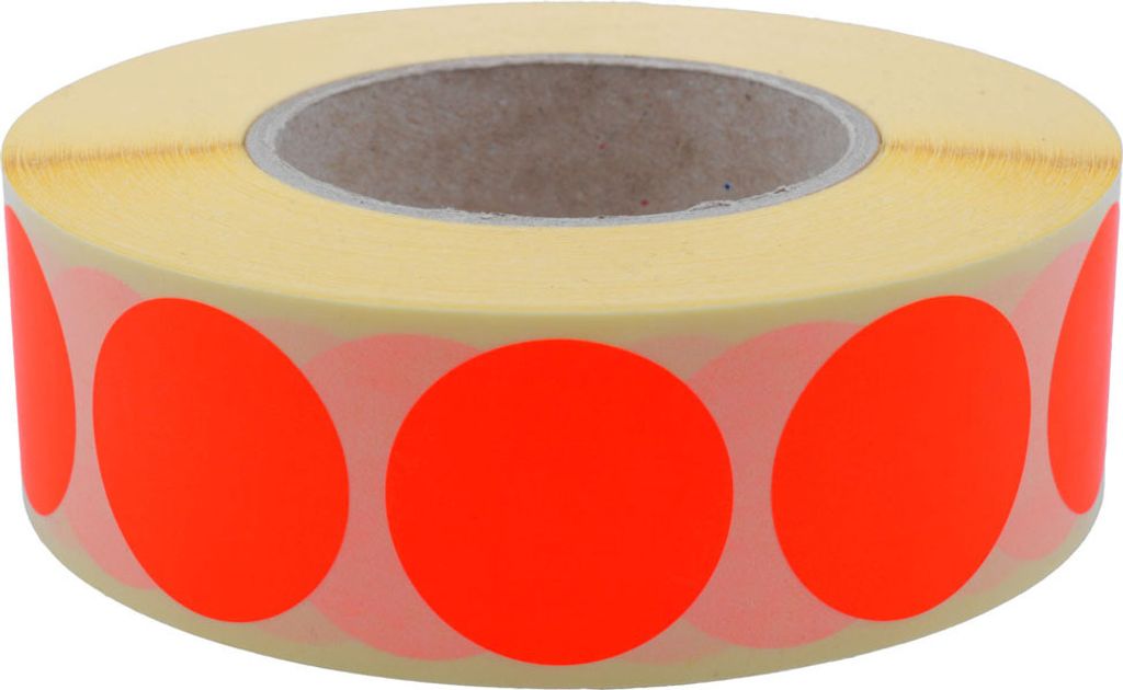 1000 Thermoetiketten 20mm rund rot Produktbild 