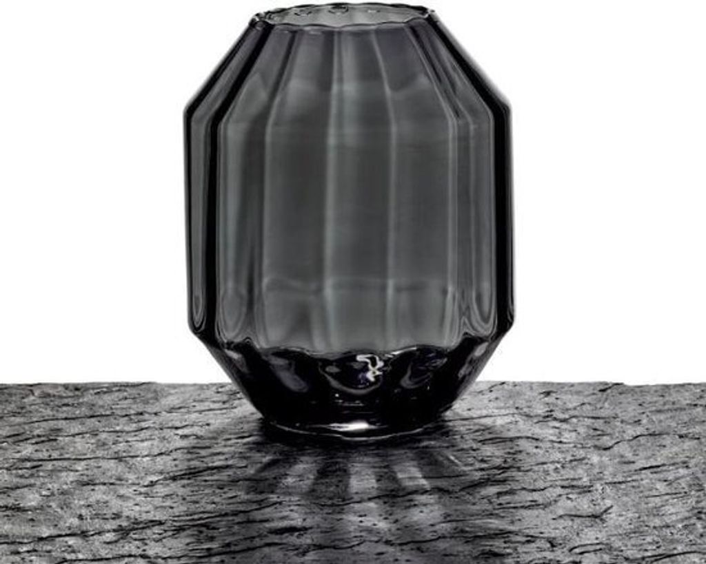 Maison Péderrey Vase Mundgeblasenes Glas Schwarz D 23 cm H 28 cm