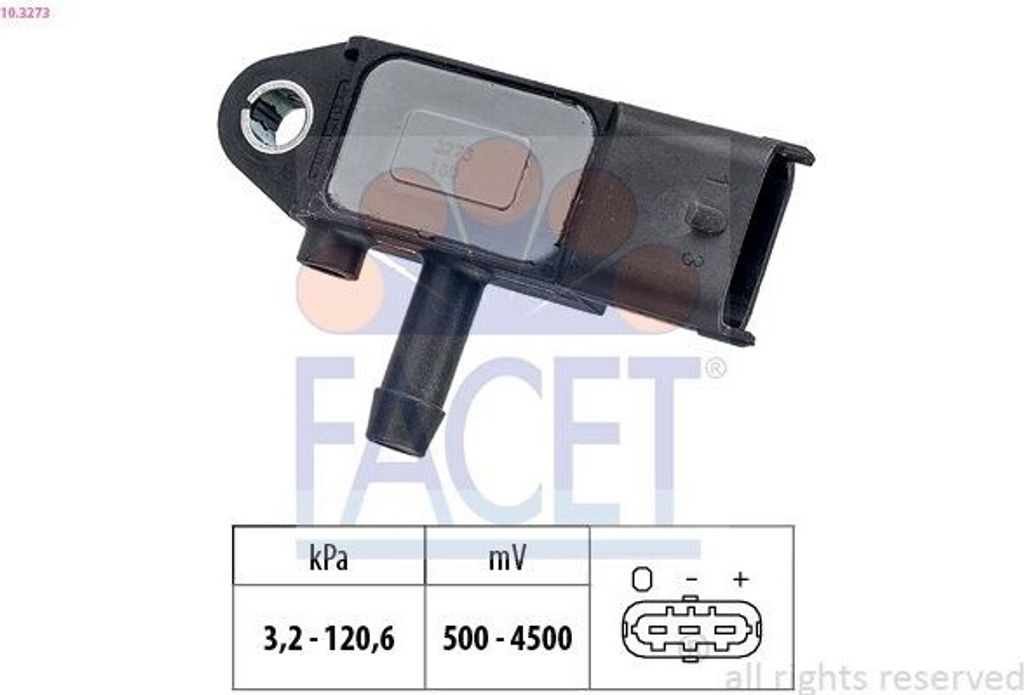 FACET 10.3273 Abgasdruck Differenzdrucksensor für OPEL Corsa D Schrägheck (S07) ZAFIRA B (A05) INSIGNIA Caravan Mokka / Mokka X (J13) Meriva A (X03)