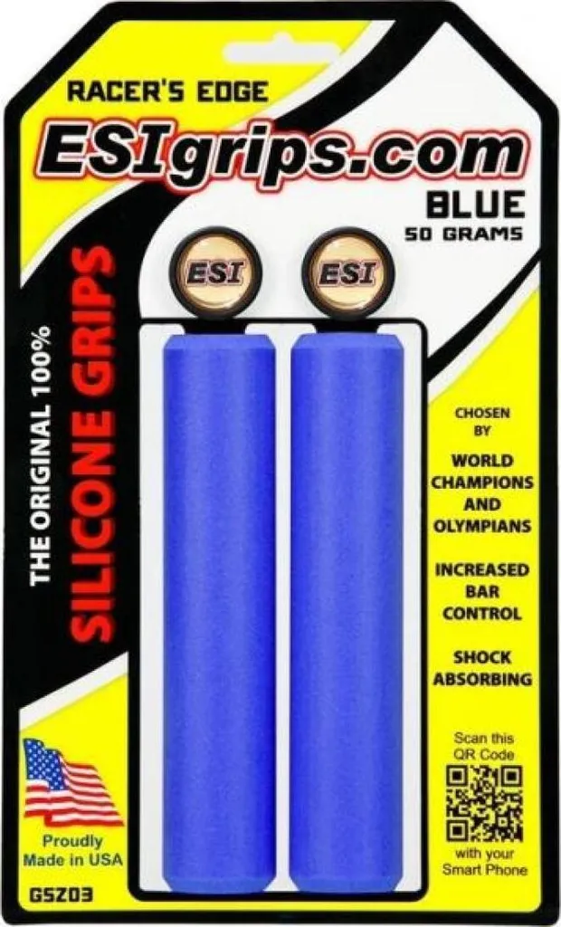 Grips ESI Racers Edge 50g bleu GSZ03 - Poignées VTT silicone léger