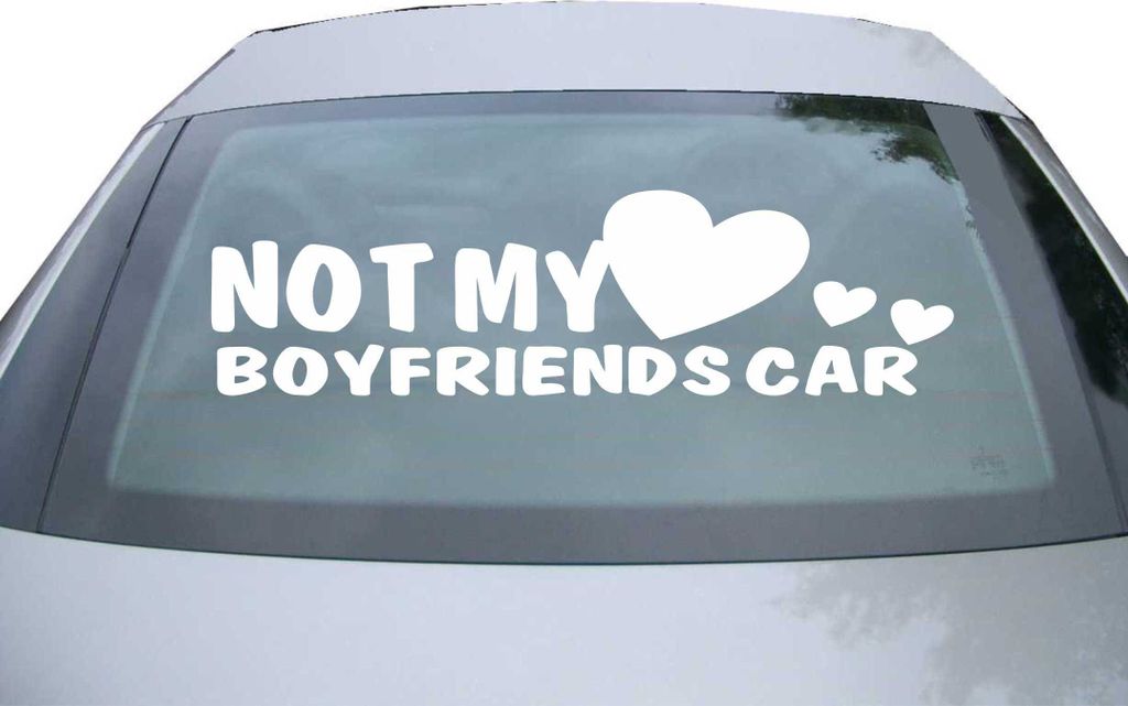 Indigos UG - Aufkleber Heckscheibe & Motorklappe DE2452 - weiß - 600x171 mm - Not my Boyfriends Car - Auto Scheiben Fenster Heckklappe Tuning Raci...