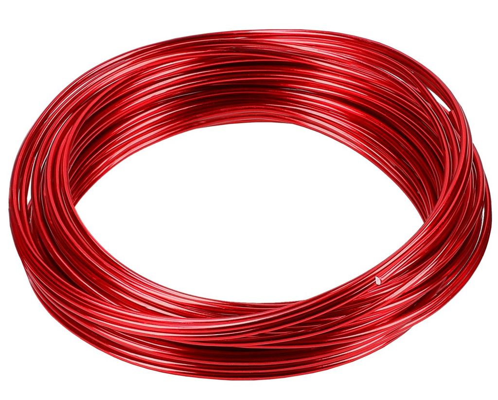 10m Meter Basteldraht 2mm, Schmuckdraht Aludraht Dekodraht Aluminiumdraht rostfreier Draht in Rot