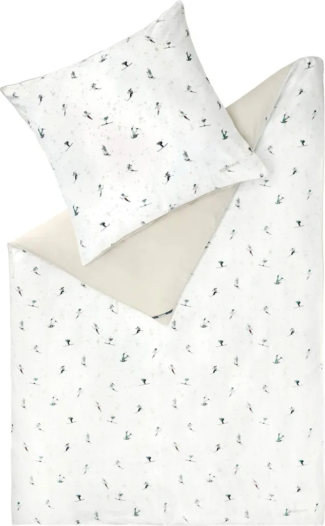 Set Letto Sportalm Skiing White 155x220cm in Satin di Cotone Premium