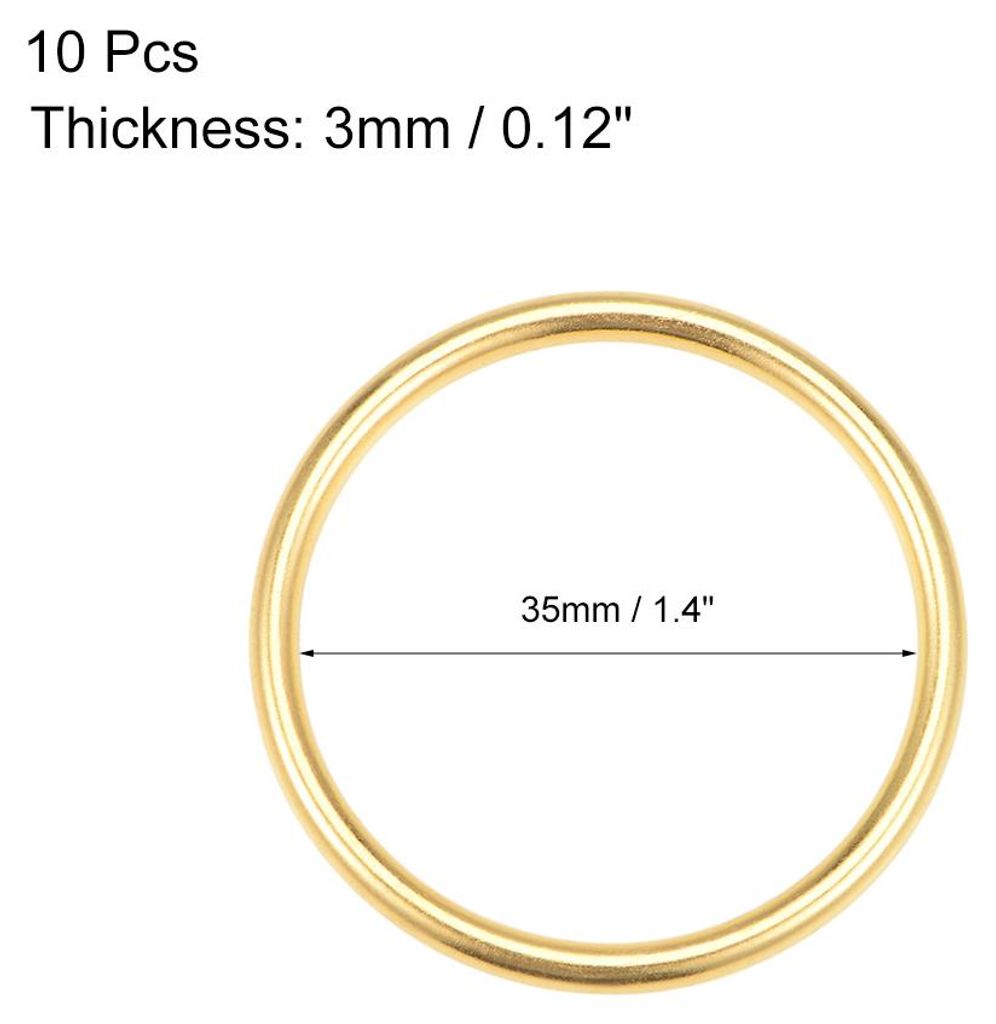 10Stk. O Ring Schnalle O-Ringe 1,4"(35mm) fš¹r Hardware Kunst DIY Tasche Gold