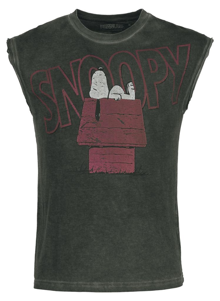 Peanuts Tank-Top Herren Snoopy - Dog House schwarz M
