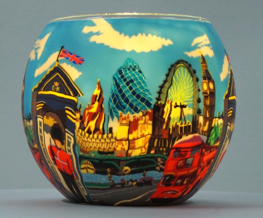 Windlicht London England Großbritannien Teelicht Leuchtglas Teelichthalter Kerzenhalter