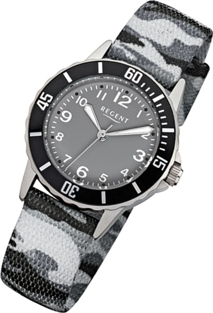 Orologio da polso Regent grigio nero mimetico F-941 orologio analogico al quarzo per bambini URF941