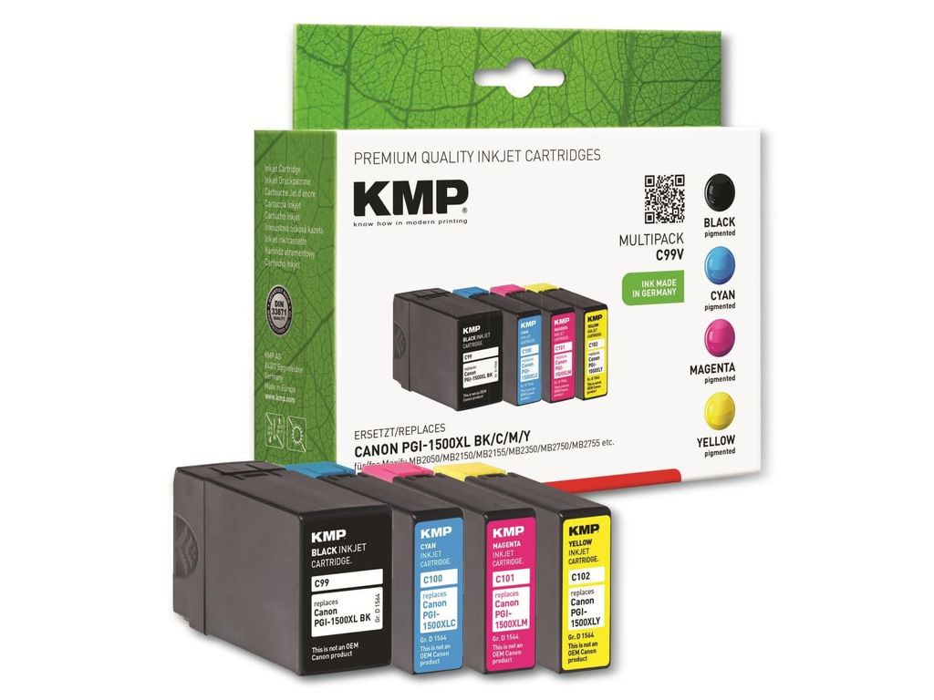 KMP Patrone Canon PGI1500XLY Multipack 780-1200S. C99V kompatibel