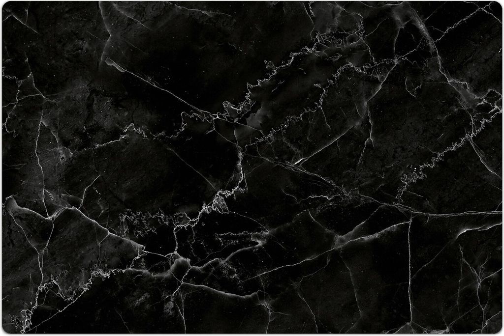 Küchenmatte 100x150 cm Vinylmatte Bodenmatte Dekoration -schwarz Marmor