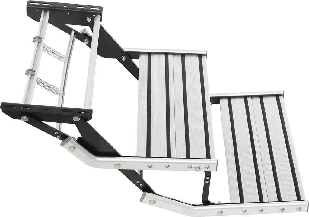 Escalier double pour caravane et camping-car rabattable en alu robuste