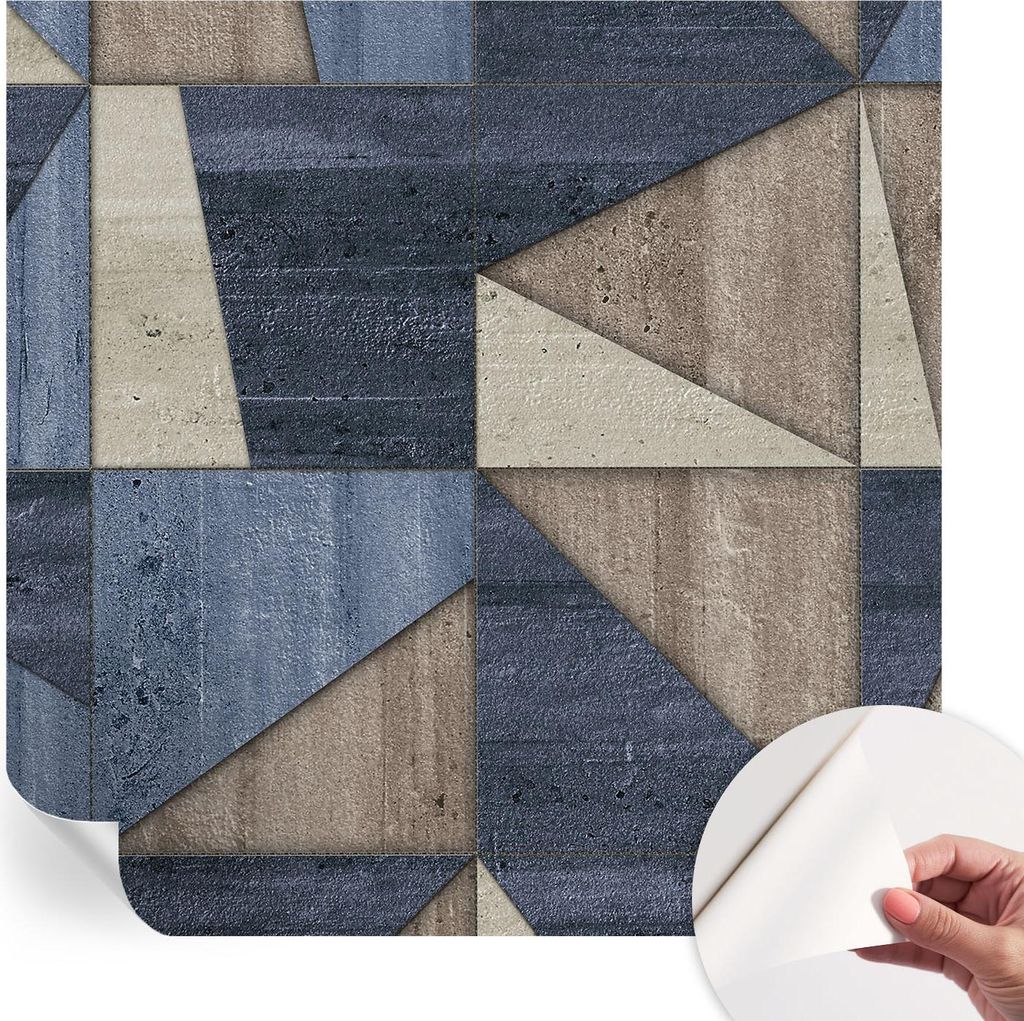 Selbstklebende Wandtapete - Dekorative Tapete für Wohnzimmer - Klebefolie für Wandbilder - Tapetenfolie für Wanddekoration - 250x250 cm - Geomet...