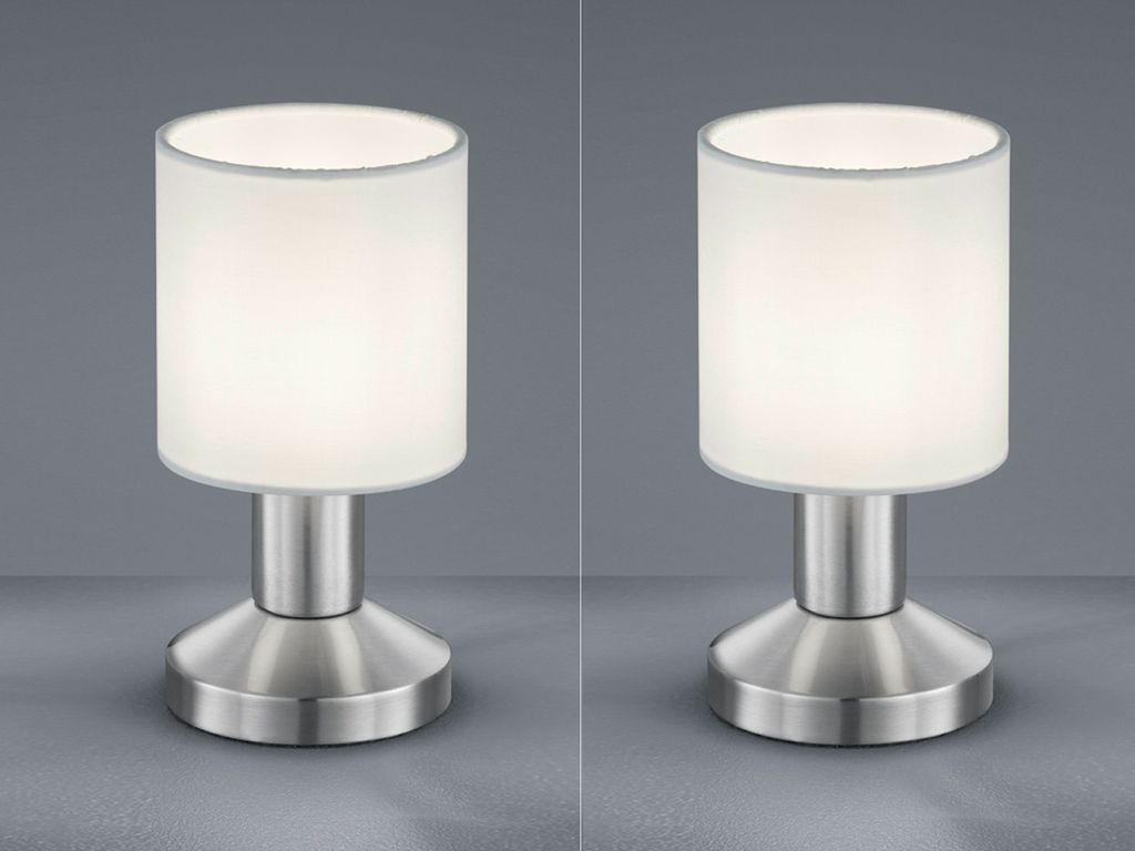 Tischlampen Set mit Lampenschirm Stoff weiß, Tischleuchte Produktbild 