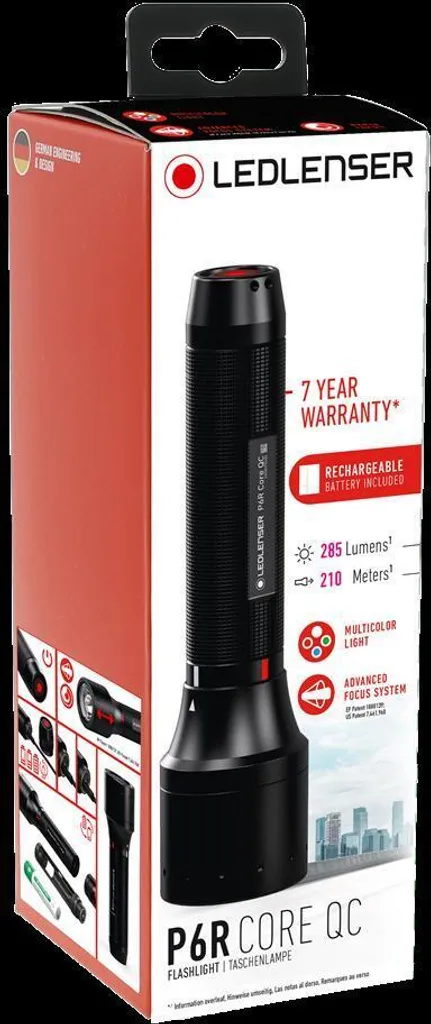 Lampe Torche Multicolore Ledlenser P6R Core QC Étanche IP54 270 Lumens