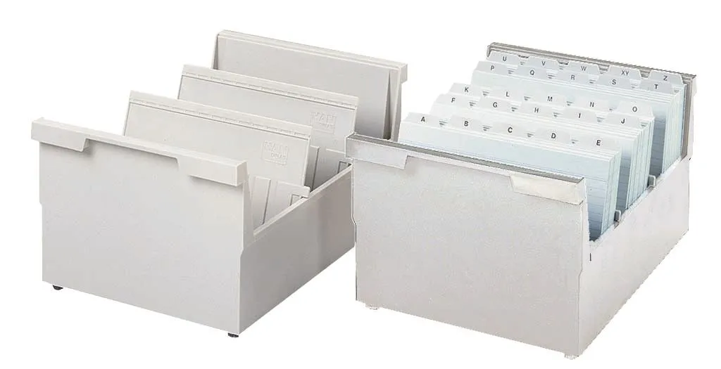 Bac à Fiches DIN A5 Horizontal HAN Gris Clair - Capacité 1000 Cartes