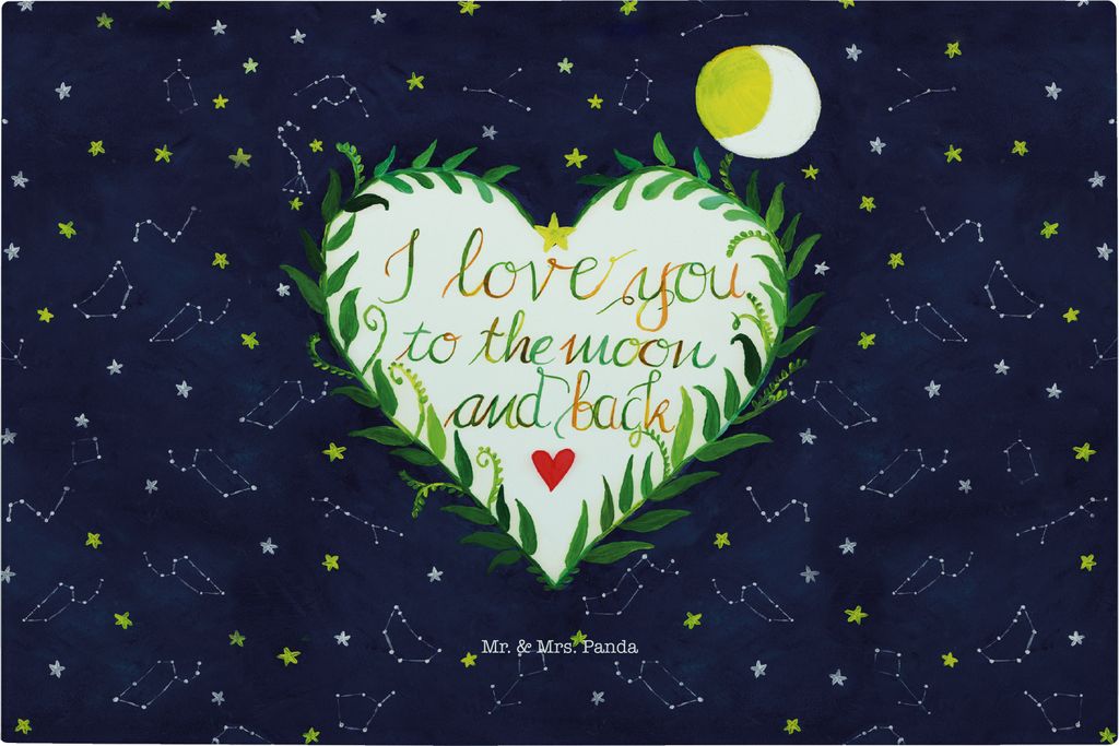 Mr. & Mrs. Panda Glas Schneidbrett Love u to the moon & back - Geschenk, Spruch Englisch, Schneideplatte, Glasschneidebrett, Dekoration, Romantisch...