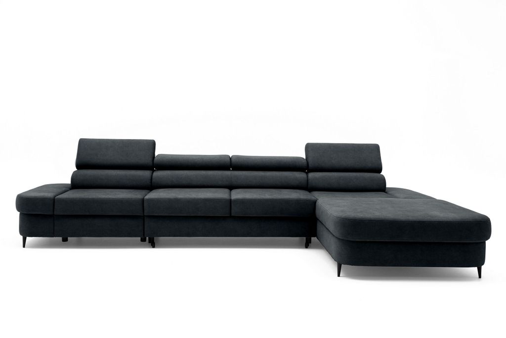 NEXT COLLECTION Ecksofa JAZZ MAXI Inklusive Montage, mit Schlaffunktion und Bettkasten, L-Form, Wohzimmer, Rechts, Dunkelgau
