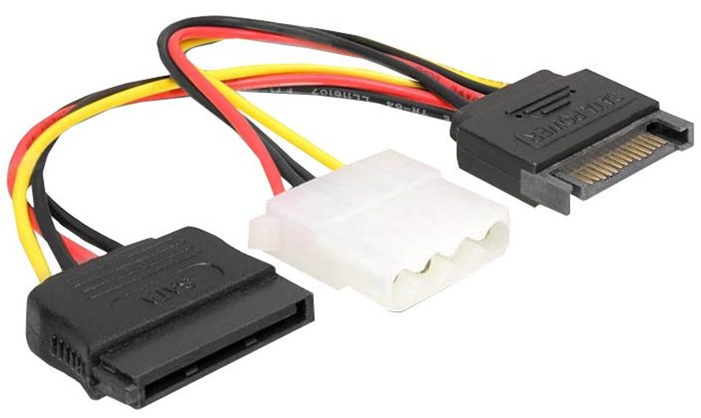 Delock - Netzteil - SATA-Stromstecker (M) zu interne Stromversorgung, 4-polig, SATA-Stromstecker (W) - 17 cm
