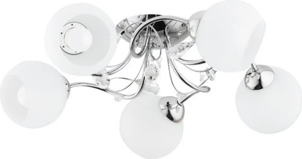 Plafonnier chromé 5 ampoules LIVIA PRO 5xE27 15W ALF28525 Alfa Design