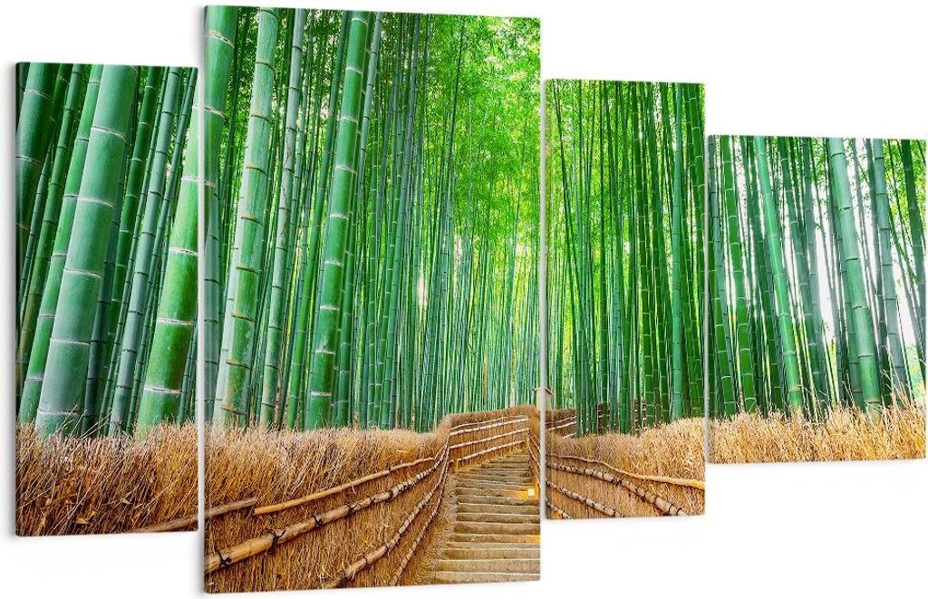 Bild auf Leinwand - Leinwandbild - Bambus Pflanze - 120x70cm - Wand Bild - Wanddeko - Wandbilder - Leinwanddruck - Bilder - Kunstdruck - Wanddekora...