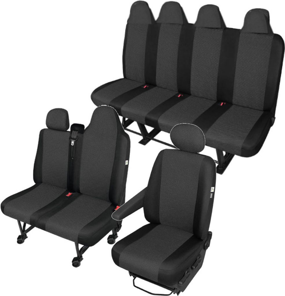 RENAULT MASTER 3 Sitzbezüge, Sitzschoner, Fahrersitz, Doppelbank (durchgehend ) und 4-Sitzer-Sofa Sitzfläche und Rückenlehne durchgehend