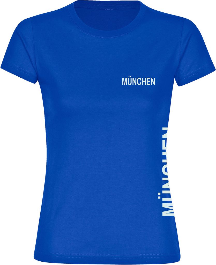 multifanshop Damen T-Shirt - München blau - Brust & Seite, blau, Größe XXL