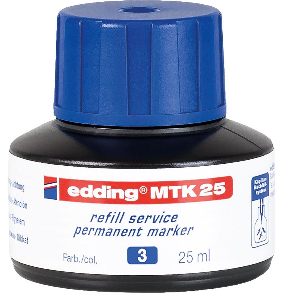 Edding MTK 25, Blau, 25 ml, edding 21, 22, No.1, 400, 3000, Produktbild 