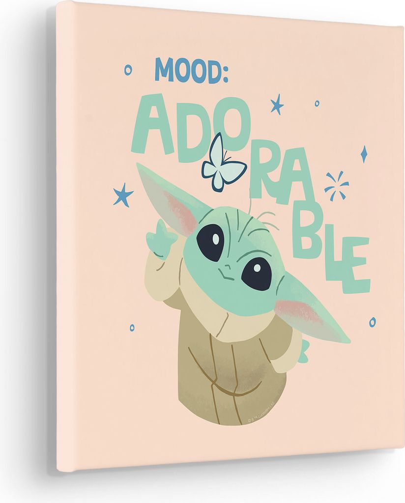 Keilrahmenbild - The Mandalorian Little Grogu Adorable - Größe 30 x 30 cm