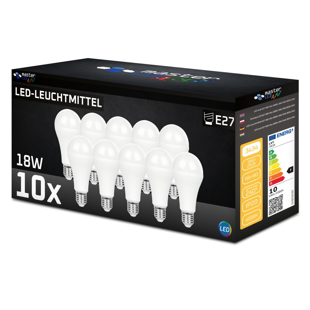 A product box for LED light bulbs.