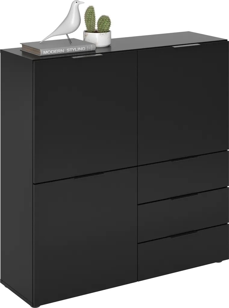 Commode noire DARK 2 compacte 31,5 cm de profondeur gain de place