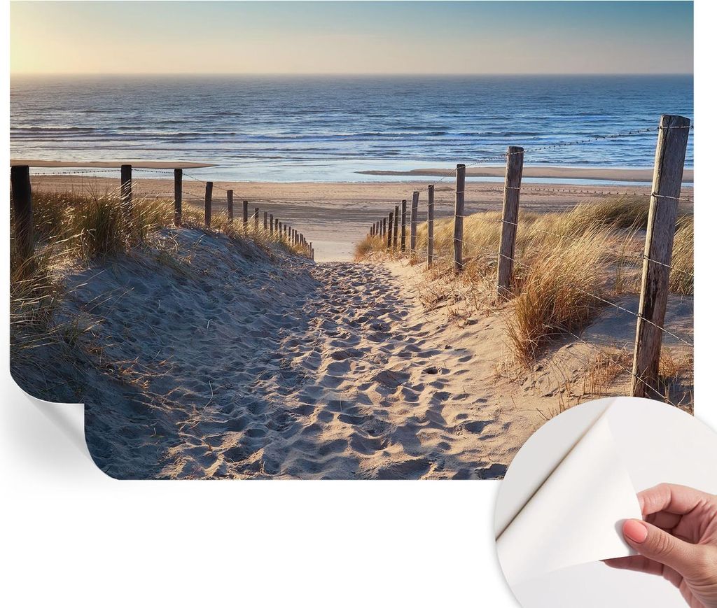 Selbstklebende Wandtapete - Dekorative Tapete für Wohnzimmer - Klebefolie für Wandbilder - Tapetenfolie für Wanddekoration - 312x219 cm - Strandweg
