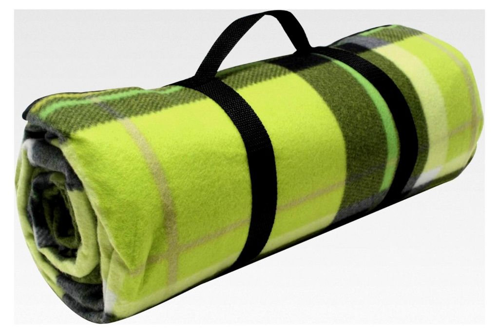 Picknickdecke XXL Fleece 200 x 200 cm grün kariert