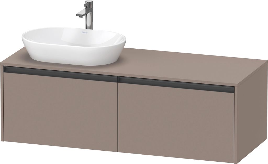 Duravit Ketho.2 Wastafelonderkast 140x55x45,9 cm Mat Basalt Produktbild 