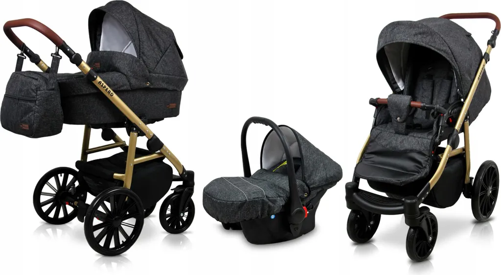 Poussette Trio BabyLux Aspero 3 en 1 : Confort et Sécurité pour Bébé