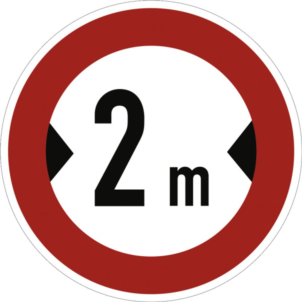 Verkehrsschild VZ264, Verbot für Fahrzeuge über... Breite, Alu, RA2, Ø 420 mm