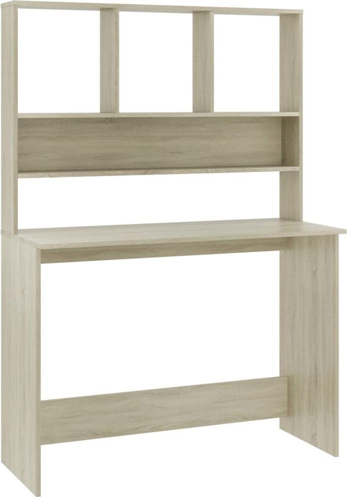 vidaXL Schreibtisch mit Regalen Sonoma-Eiche 110x45x157 cm Produktbild 