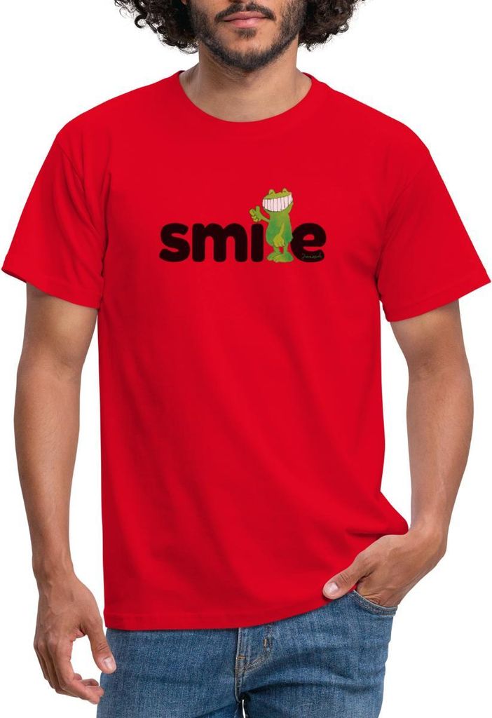 Spreadshirt Janosch Günter Kastenfrosch Smile Design Männer T-Shirt, XXL, Rot