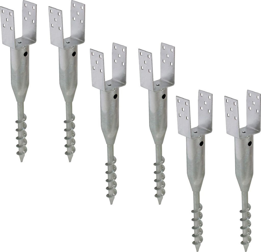 6x U-Profil Bodenhülse zum Einschrauben 8x8 cm 67,5 cm Produktbild 