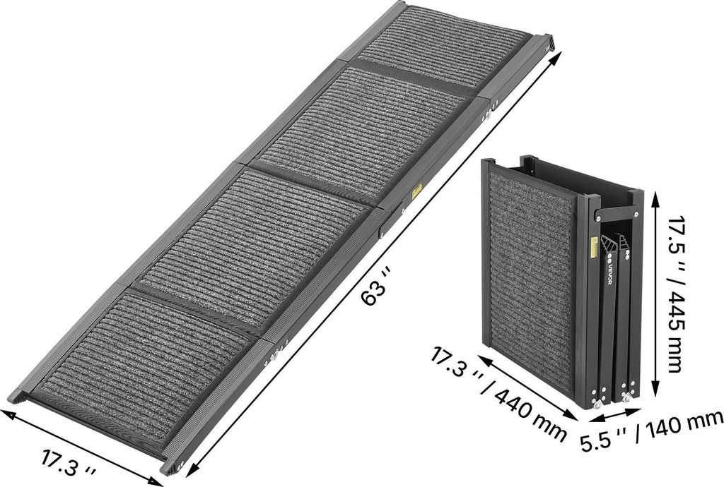 Rampa Dla Psa Vevor 160X43 Cm Składana Samochodowa Mocna Zdjęcie produktu 