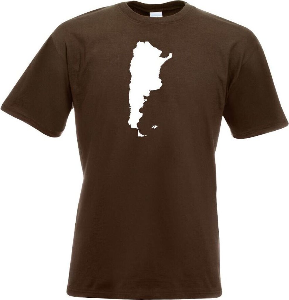 Kiwistar - T-Shirt - Chocolate - Argentinien Umriss Kontur Herren Funshirt Bedruckt Design Sprüche Spruch Motive - mit Motiv Bedruckt - Funshirt D...