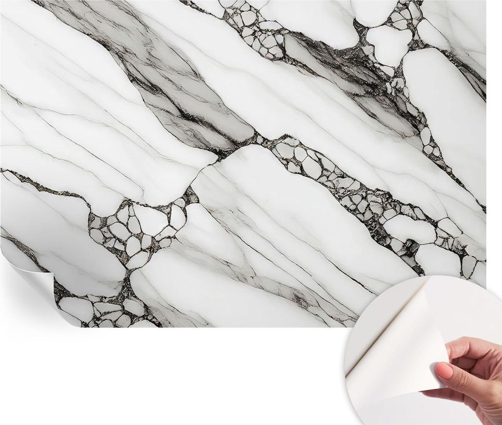Selbstklebende Wandtapete - Dekorative Tapete für Wohnzimmer - Klebefolie für Wandbilder - Tapetenfolie für Wanddekoration - 104x70 cm - Steinmu...