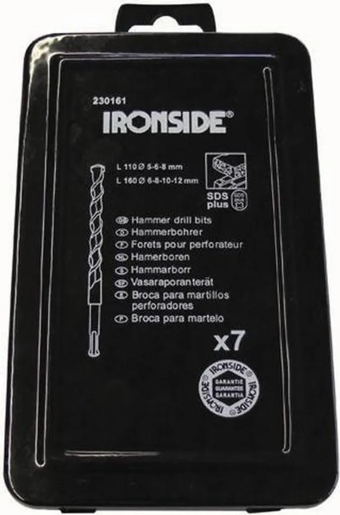 Ironside 230-161 Jeu de 7 Forets SDS Plus 5 à 12mm Gris Argenté