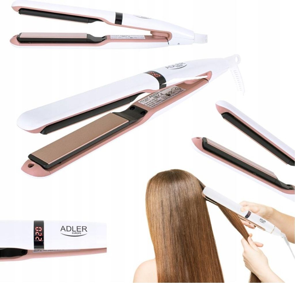 Adler AD 2321 Haarstylinggerät Glätteisen Dampf Rot 45 W 1,83 m