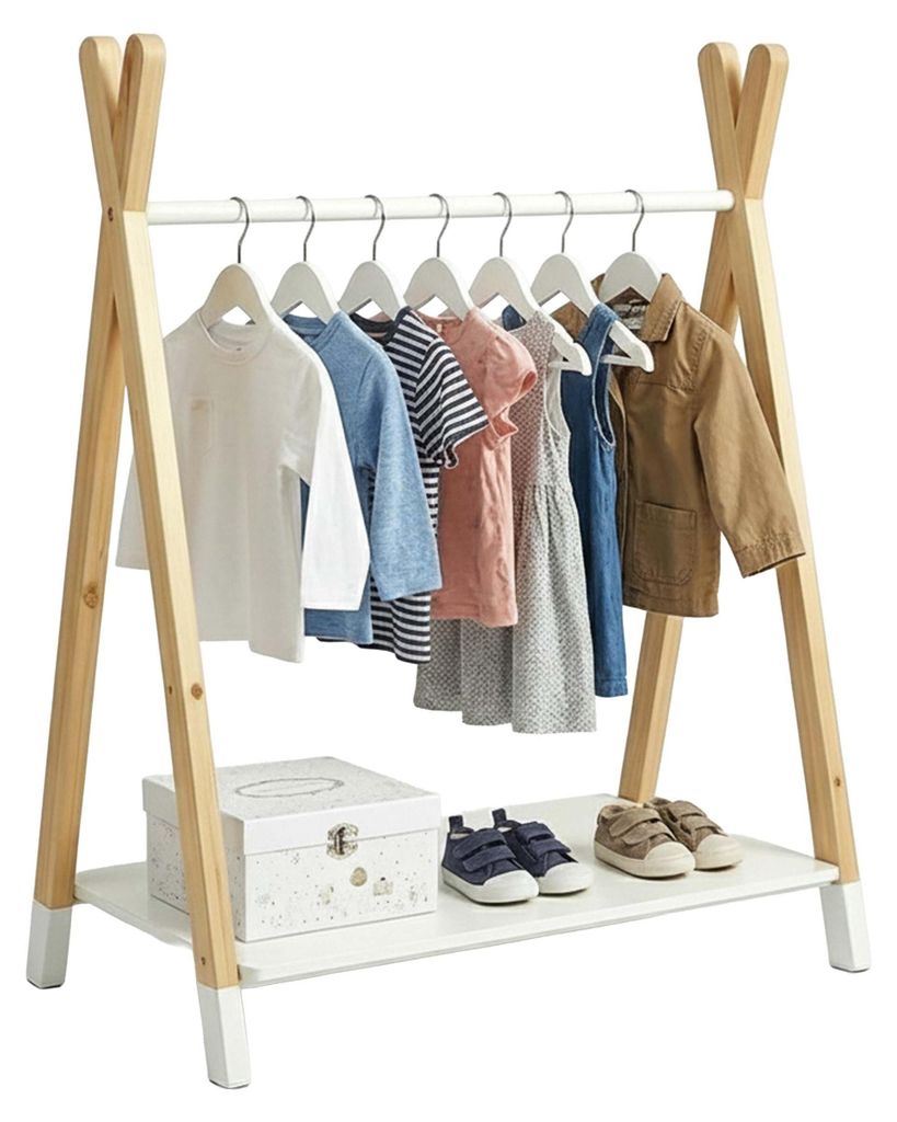 Relaxdays Kleiderständer für Kinder, HxBxT: 100 x 80 x 40 Produktbild 