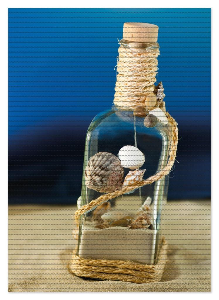 Wallario Duschmatte Antirutschmatte Badmatte Fußmatte Flaschenpost vom Meer, Größe ca. 70 x 50 cm